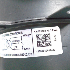 Motor Outdoor Unit Mini Split Ductless AC YKJ-32-6-202L (Y5L613C521L) YKT-32-6-202L RoHS 115V/1Ph/60Hz 32W 6p 0.88A B CL LRA 0.97A
