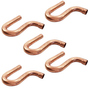 Appli Parts AP-PT118 1-1/8 in P-Trap Sifon CxC Sweat Copper pipe fitting connections for refrigeration, air conditioning and plumbing applications ACR and Type L copper pipe (5 x Bag)