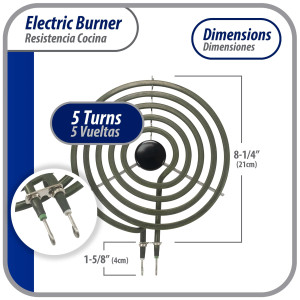 MP21YA Appli Parts Resistencia Cocina Estufa 4 Vueltas,8 pulg, 2100 W, 240 V, Compatible con Whirlpool 8053268, 9761345, 8053268, 9761345, 4165352, 4389732, 4163771, 877983, 879066 MP21YA Appli Parts Resistencia Cocina Estufa 4 Vueltas,8 pulg, 2100 W, 240 V, Compatible con Whirlpool 8053268, 9761345, 8053268, 9761345, 4165352, 4389732, 4163771, 877983, 879066