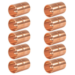 Appli Parts AP-A034B10 3/4 in Wrot Copper Coupling fitting CxC Sweat connections for refrigeration, air conditioning and plumbing applications ACR and Type L copper pipe (10 x Bag)

