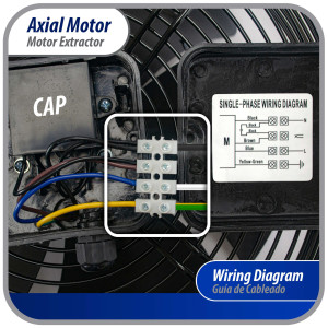 Appli Parts AXF-350-1 13-3/4 in Axial Fan Motor Guard Mounted Fan Blade 115V, 1 Ph, 50-60 Hz, 180W, 1550 rpm, Universal replacement for Cold Room Evaporators, Condensing Units, Work Temp -22F to 140F