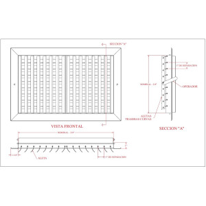 Supply Air Aluminum Grille Blind, White 14 x 06 in. Vermont SM14X06