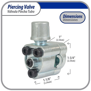 Appli Parts APT-PV210 1/4, 5/16, 3/8 in Bullet Piercing Valve kit with tube size adapters and gasket for small refrigeration systems with 1/4 in SAE Service Port Appli Parts APT-PV210 1/4, 5/16, 3/8 in Bullet Piercing Valve kit with tube size adapters and gasket for small refrigeration systems with 1/4 in SAE Service Port