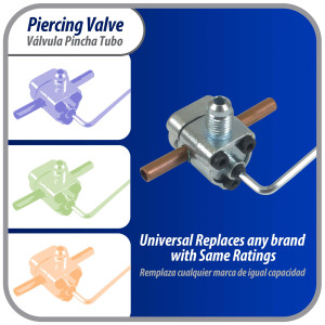 Appli Parts APT-PV210 1/4, 5/16, 3/8 in Bullet Piercing Valve kit with tube size adapters and gasket for small refrigeration systems with 1/4 in SAE Service Port Appli Parts APT-PV210 1/4, 5/16, 3/8 in Bullet Piercing Valve kit with tube size adapters and gasket for small refrigeration systems with 1/4 in SAE Service Port