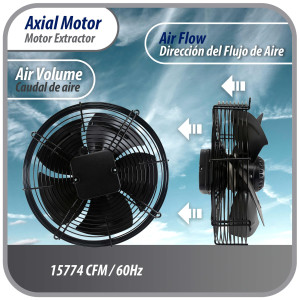 Appli Parts AXF-800-4 31-1/2 in Axial Fan Motor Guard Mounted Fan Blade 220-440V, 3Ph, 50-60Hz 2200W 1050rpm, Universal replacement for Cold Room Evaporators, Condensing Units, Work Temp -22F to 140F