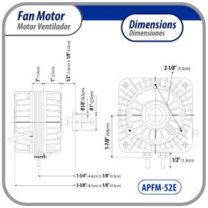 Appli Parts APFM-52E 5W refrigeration condenser and evaporator motor 220V 60Hz 0.2A 1300rpm includes base and 8in aluminum Fan Blade CCW shaft end Universal fit Appli Parts APFM-52E 5W refrigeration condenser and evaporator motor 220V 60Hz 0.2A 1300rpm includes base and 8in aluminum Fan Blade CCW shaft end Universal fit