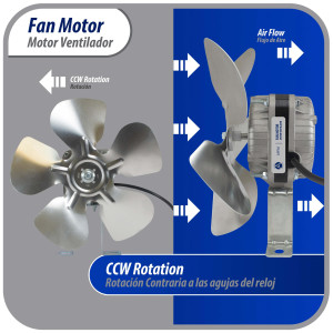 Appli Parts APFM-52E 5W refrigeration condenser and evaporator motor 220V 60Hz 0.2A 1300rpm includes base and 8in aluminum Fan Blade CCW shaft end Universal fit Appli Parts APFM-52E 5W refrigeration condenser and evaporator motor 220V 60Hz 0.2A 1300rpm includes base and 8in aluminum Fan Blade CCW shaft end Universal fit