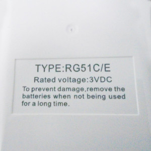 Remote Control Rg51c/E Split Ecox 17317000a25800
Fits: Eiv4wc36xxb / Eiv4wc60xxb / Eih4wc36xxb