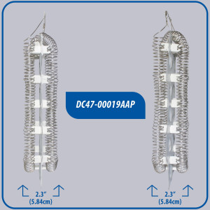DC47-00019A Appli Parts dryer Heating Element DC47-00019AAP replacement for original part Samsung Dryer and other Compatible Model with heating coil part number  DC47-00019A Appli Parts dryer Heating Element DC47-00019AAP replacement for original part Samsung Dryer and other Compatible Model with heating coil part number