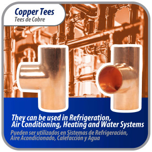 Appli Parts AP-T034B10 3/4pulg Tee de Cobre Conexiones CxCxC soldadas para aplicaciones de refrigeracion, aire acondicionado y plomeria Tuberia de Cobre ACR y Tipo L (10 x Bolsa)