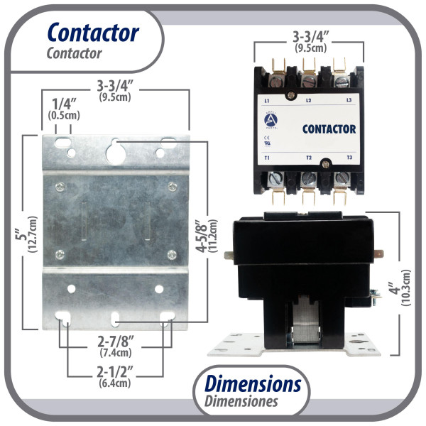 Appli Parts APAC-375240 Heavy Duty Contactor 3 Poles 75A 240V Coil Replacement for AC Compressors and Electrical Applications UL Certified E476929 Appli Parts APAC-375240 Heavy Duty Contactor 3 Poles 75A 240V Coil Replacement for AC Compressors and Electrical Applications UL Certified E476929
