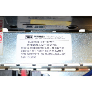 Electric Heaters For Air Handlers 240v/1ph 5kw 20amp 1 Stage 
FITS: MAYHTR1A05BKRA JAYHTR1A05BKRA WEHK05A CHE2-05B EHK05B