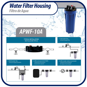 Appli Parts APWF-10A Water Filter 10 in Blue with 3/4 in Female Bronze Connector (Does not include the filter element) Appli Parts APWF-10A Water Filter 10 in Blue with 3/4 in Female Bronze Connector (Does not include the filter element)