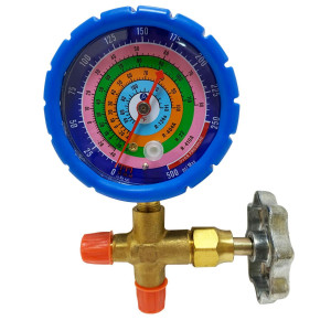 Appli Parts APMG-A3L Low Pressure R134,R22,R404,R410 Analog Single Manifold, Pressure psi, Temperature Fahrenheit Scales  Appli Parts APMG-A3L Low Pressure R134,R22,R404,R410 Analog Single Manifold, Pressure psi, Temperature Fahrenheit Scales