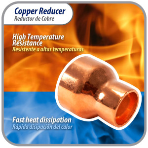 Appli Parts AP-R138078 1-3/8x7/8 in Reducing Bushing Copper pipe fittings CxC Sweat connections for refrigeration, air conditioning and plumbing applications ACR and Type L copper pipe