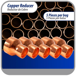 Appli Parts AP-R138078 1-3/8x7/8 in Reducing Bushing Copper pipe fittings CxC Sweat connections for refrigeration, air conditioning and plumbing applications ACR and Type L copper pipe