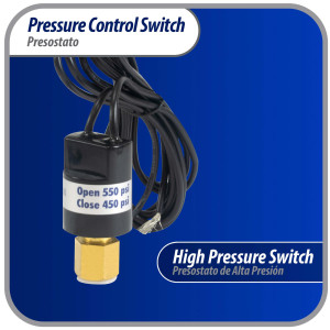 Appli Parts APPS-550450 Hi Pressure control switch R410, Open 550 psi, Close 450 psi, 40 in Cable, SPST, 1/4 SAE female connection, Automatic Reset, universal replacement for Air Conditioning Applications Appli Parts APPS-550450 Hi Pressure control switch R410, Open 550 psi, Close 450 psi, 40 in Cable, SPST, 1/4 SAE female connection, Automatic Reset, universal replacement for Air Conditioning Applications