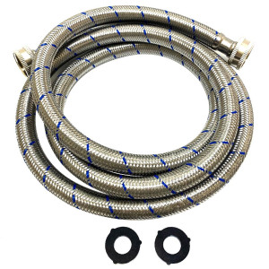 Appli Parts APIH-7234 2 Mangueras 1.8 m Lavadora Entrada de Agua de Acero Inoxidable Trenzado, con Empacaduras, Conectrores 3/4 pulg Hembra, conexiones Rectas Appli Parts APIH-7234 2 Mangueras 1.8 m Lavadora Entrada de Agua de Acero Inoxidable Trenzado, con Empacaduras, Conectrores 3/4 pulg Hembra, conexiones Rectas