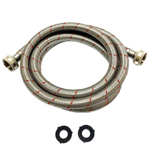 Appli Parts APIH-7234 2-Pack 6 ft Washing Machine Inlet Hose Braided Stainless Steel with Seal 3/4 in NPT Female Fitting works for hot and cold water Appli Parts APIH-7234 2-Pack 6 ft Washing Machine Inlet Hose Braided Stainless Steel with Seal 3/4 in NPT Female Fitting works for hot and cold water
