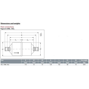 Danfoss 023Z5028 1/4in Liquid Line Refrigerant AC Filter Drier hvac refrigeration ODF 1.5-2.4tons Unidirectional 5-9/16in Long 3-1/8in Wide DCL 162S
 Danfoss 023Z5028 1/4in Liquid Line Refrigerant AC Filter Drier hvac refrigeration ODF 1.5-2.4tons Unidirectional 5-9/16in Long 3-1/8in Wide DCL 162S