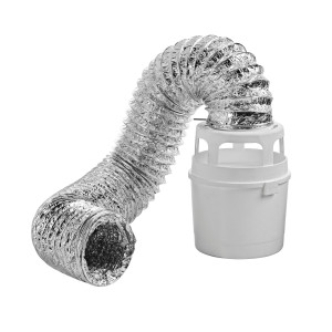 Lambro 211L-36 Kit de Ventilacion Interior para Secadora Electrica 4 in x 1.5 m, con Recipiente Atrapa Pelusa, Ducto Flexible UL 2158A, Soporte de Pared y 2 Abrazaderas