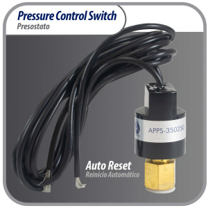 Appli Parts APPS-350250 Hi Pressure control Switch R22, Open 350 psi, Close 250 psi, 40 in Cable, SPST, 1/4 SAE female connection, Automatic Reset, universal replacement for Air Conditioning Applications  Appli Parts APPS-350250 Hi Pressure control Switch R22, Open 350 psi, Close 250 psi, 40 in Cable, SPST, 1/4 SAE female connection, Automatic Reset, universal replacement for Air Conditioning Applications