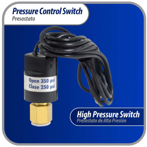 Appli Parts APPS-350250 Hi Pressure control Switch R22, Open 350 psi, Close 250 psi, 40 in Cable, SPST, 1/4 SAE female connection, Automatic Reset, universal replacement for Air Conditioning Applications  Appli Parts APPS-350250 Hi Pressure control Switch R22, Open 350 psi, Close 250 psi, 40 in Cable, SPST, 1/4 SAE female connection, Automatic Reset, universal replacement for Air Conditioning Applications
