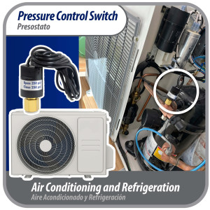 Appli Parts APPS-350250 Hi Pressure control Switch R22, Open 350 psi, Close 250 psi, 40 in Cable, SPST, 1/4 SAE female connection, Automatic Reset, universal replacement for Air Conditioning Applications  Appli Parts APPS-350250 Hi Pressure control Switch R22, Open 350 psi, Close 250 psi, 40 in Cable, SPST, 1/4 SAE female connection, Automatic Reset, universal replacement for Air Conditioning Applications