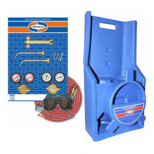 Uniweld Welding Outfit K23P Includes: Welding Handle / Brazing Tips / Oxygen  and Acetylene Regulator / Twin Hose / Goggles / Flint Lighter / Tank Key / Carrying Stand / No Tanks Included Uniweld Welding Outfit K23P Includes: Welding Handle / Brazing Tips / Oxygen  and Acetylene Regulator / Twin Hose / Goggles / Flint Lighter / Tank Key / Carrying Stand / No Tanks Included