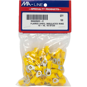 MA-Line MA02622-2 Anillos Acampanados con Aislamiento de Vinilo 12-10, 10 Stud. Bolsa de 100 MA-Line MA02622-2 Anillos Acampanados con Aislamiento de Vinilo 12-10, 10 Stud. Bolsa de 100