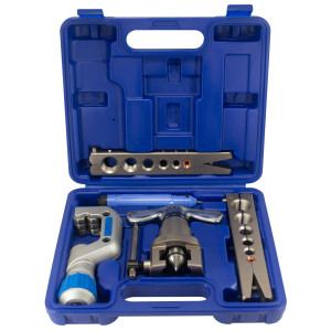 Appli Parts APT-FT809 Flaring Tool, Tube Cutter, Deburring Reamer tool Kit for 1/4, 5/16, 3/8, 1/2, 5/8, 3/4 in Tube for Copper, Aluminum, Steel, PVC and other soft metal pipe  Appli Parts APT-FT809 Flaring Tool, Tube Cutter, Deburring Reamer tool Kit for 1/4, 5/16, 3/8, 1/2, 5/8, 3/4 in Tube for Copper, Aluminum, Steel, PVC and other soft metal pipe
