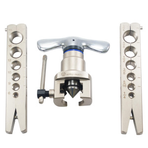 Appli Parts APT-FT809 Flaring Tool, Tube Cutter, Deburring Reamer tool Kit for 1/4, 5/16, 3/8, 1/2, 5/8, 3/4 in Tube for Copper, Aluminum, Steel, PVC and other soft metal pipe  Appli Parts APT-FT809 Flaring Tool, Tube Cutter, Deburring Reamer tool Kit for 1/4, 5/16, 3/8, 1/2, 5/8, 3/4 in Tube for Copper, Aluminum, Steel, PVC and other soft metal pipe