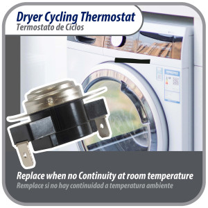 Appli Parts APDT-L250 Termico Secadora L-250-40F, limite alto Abre a 250 F, sensor interruptor de limite o termostato de 2 terminales, reemplazo para WH4X584 APDT-L250
