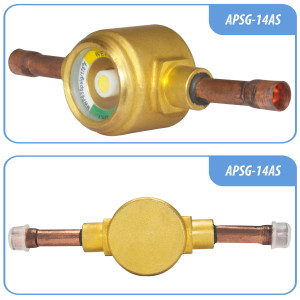 Appli Parts APSG-14AS 1/4 in Sight Glass and liquid moisture indicator Solder connections with Solid Body for HVAC/R installations suitable for CFC HCFC HFC refrigerants Appli Parts APSG-14AS 1/4 in Sight Glass and liquid moisture indicator Solder connections with Solid Body for HVAC/R installations suitable for CFC HCFC HFC refrigerants