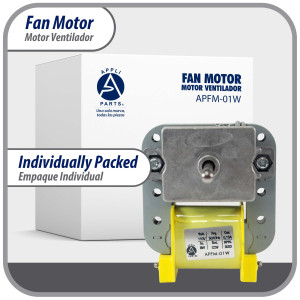 Appli Parts APFM-01W 8 W Fan Motor, 115 V, 50/60 Hz, 0.15 A, 3000 rpm, CCW rotation, for Refrigerator Evaporator replacement for original part numbers NUV-01W, RE-01WQSZE and others Appli Parts APFM-01W 8 W Fan Motor, 115 V, 50/60 Hz, 0.15 A, 3000 rpm, CCW rotation, for Refrigerator Evaporator replacement for original part numbers NUV-01W, RE-01WQSZE and others