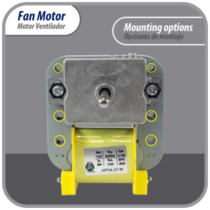 Appli Parts APFM-01W 8 W Fan Motor, 115 V, 50/60 Hz, 0.15 A, 3000 rpm, CCW rotation, for Refrigerator Evaporator replacement for original part numbers NUV-01W, RE-01WQSZE and others Appli Parts APFM-01W 8 W Fan Motor, 115 V, 50/60 Hz, 0.15 A, 3000 rpm, CCW rotation, for Refrigerator Evaporator replacement for original part numbers NUV-01W, RE-01WQSZE and others