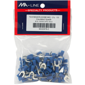 MA-Line MA02978-2 Terminal Acampanado con Aislamiento de Vinilo 16-14, 10 Stud. Bolsa de 100 MA-Line MA02978-2 Terminal Acampanado con Aislamiento de Vinilo 16-14, 10 Stud. Bolsa de 100