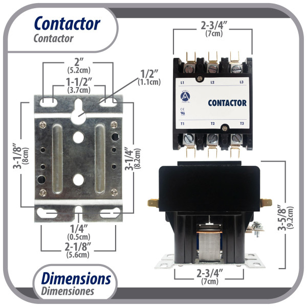 Appli Parts APAC-360120 Heavy Duty Contactor 3 Poles 60A 120V Coil Replacement for AC Compressors and Electrical Applications UL Certified 476929 Appli Parts APAC-360120 Heavy Duty Contactor 3 Poles 60A 120V Coil Replacement for AC Compressors and Electrical Applications UL Certified 476929