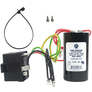 Appli Parts APHS-1 1 to 3 TON Hard Start kit 208-244 V, 1 Ph for air conditioner includes Capacitor 88-108mfd 330V and Potential Relay for Air Conditioner scroll and reciprocating compressors  Appli Parts APHS-1 1 to 3 TON Hard Start kit 208-244 V, 1 Ph for air conditioner includes Capacitor 88-108mfd 330V and Potential Relay for Air Conditioner scroll and reciprocating compressors