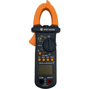 Appli Parts APET-AD302 Advanced Multifunctional Digital Clamp Meter AC/DC with High-Resolution LCD Screen, NCV Detection, Continuity Test, Flashlight and Soft Carry Pouch Appli Parts APET-AD302 Advanced Multifunctional Digital Clamp Meter AC/DC with High-Resolution LCD Screen, NCV Detection, Continuity Test, Flashlight and Soft Carry Pouch