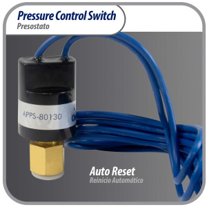 Appli Parts APPS-80130 Low Pressure control switch R410, Open 80 psi, Close 130 psi, 40 in Cable, SPST, 1/4 SAE female connection, Automatic Reset, universal replacement for Air Conditioning Applications  Appli Parts APPS-80130 Low Pressure control switch R410, Open 80 psi, Close 130 psi, 40 in Cable, SPST, 1/4 SAE female connection, Automatic Reset, universal replacement for Air Conditioning Applications