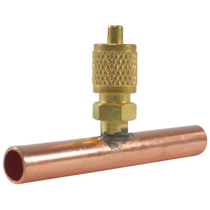 MA-Line AF3136 3/8in ODS x 1/2in ODF Copper Solder Tee with 1/4in Male Flare Port