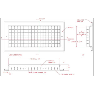 Supply Air Aluminun Grille, White Dv36x06 Vermont