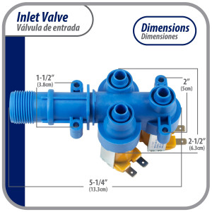 Appli Parts APIV-1311 Water Inlet Valve 1 Inlet 3/4in NPT and 3 Outlets 5/16 in 110-120 V, 50/60 Hz replaces Mabe models 189D3116P017, 189D3116P016, 189D3116P005, WW01F00794 Appli Parts APIV-1311 Water Inlet Valve 1 Inlet 3/4in NPT and 3 Outlets 5/16 in 110-120 V, 50/60 Hz replaces Mabe models 189D3116P017, 189D3116P016, 189D3116P005, WW01F00794