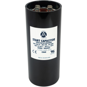 Appli Parts motor start capacitor 460-560 Mfd (microfarads) uF 250 VAC universal fit for electric motor applications 1-3/4 in Diameter 4-3/8 in Height CON-460-250


