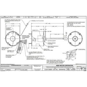 US Motors 3737 1/3 Hp 1075 rpm, 6 poles, 1 shaft, TEAO Enclosure, 1 speed, 5.6 diameter, CW, Lead End Reversible 460 V, 60 hz, 1 ph, 7.5 mfd/370 VAC Run Capacitor K055TDN8453014B US Motors 3737 1/3 Hp 1075 rpm, 6 poles, 1 shaft, TEAO Enclosure, 1 speed, 5.6 diameter, CW, Lead End Reversible 460 V, 60 hz, 1 ph, 7.5 mfd/370 VAC Run Capacitor K055TDN8453014B