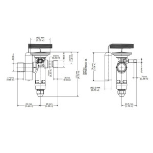 Danfoss 067N3159 15TR Thermostatic expansion valve, TGE, R410A,R32, 5/8x7/8 in Solder, ODF, 1/4 in Externally equalized, Bi-flow, -40 to 50 F replaces 067N3179 Danfoss 067N3159 15TR Thermostatic expansion valve, TGE, R410A,R32, 5/8x7/8 in Solder, ODF, 1/4 in Externally equalized, Bi-flow, -40 to 50 F replaces 067N3179