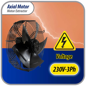Appli Parts AXF-450-3 17-3/4 in Axial Fan Motor Guard Mounted Fan Blade 220V, 3 Ph, 50-60 Hz, 300W, 1600 rpm, Universal replacement for Cold Room Evaporators, Condensing Units, Work Temp -22F to 140F