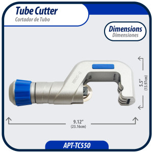 Appli Parts APT-TC550 1/4 in to 2 in Tube Cutter for Copper, Aluminum, Steel, PVC and other soft metal pipe for Plumbing and HVAC/R Professionals and DIY Applications  Appli Parts APT-TC550 1/4 in to 2 in Tube Cutter for Copper, Aluminum, Steel, PVC and other soft metal pipe for Plumbing and HVAC/R Professionals and DIY Applications