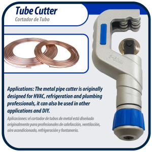 Appli Parts APT-TC550 1/4 in to 2 in Tube Cutter for Copper, Aluminum, Steel, PVC and other soft metal pipe for Plumbing and HVAC/R Professionals and DIY Applications  Appli Parts APT-TC550 1/4 in to 2 in Tube Cutter for Copper, Aluminum, Steel, PVC and other soft metal pipe for Plumbing and HVAC/R Professionals and DIY Applications